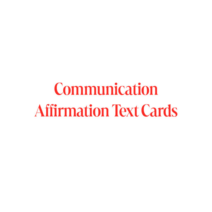 Communication – Affirmation Cards Word